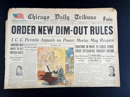Order New Dim-Out Rules 1946 Old Newspaper Chicago Tribune May 9 - £4.69 GBP