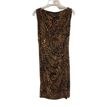 New-Directions Womens Dress Size 12 Leopard Print Surplice Faux Wrap Sleeveless - £14.80 GBP