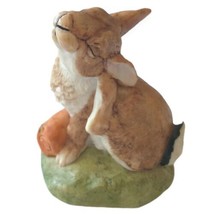 Bunny Rabbit Scratching Ear Figure Vintage Handpainted England Easter Carrot - £19.59 GBP