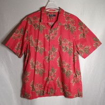 Cremieux Men&#39;s Red Hawaiian Print Button Down Short Sleeve Shirt Size XL - £19.78 GBP