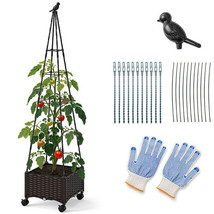 Raised Garden Bed Adjustable with Plant Box and Trellis with Lockable Wh... - $1,670.59 MXN