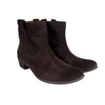Lucky Brand Ankle Booties Womens 7.5 Brown Suede Leather Western Pull On... - £23.57 GBP