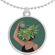 Pot Head Be Kind to Your Mind Round Pendant Necklace Beautiful Fashion Jewelry - £8.62 GBP