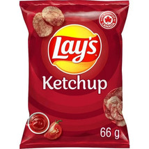 12 Snack Size Bags of Lay&#39;s Lays Ketchup Flavored Potato Chips 66g Each - $47.41