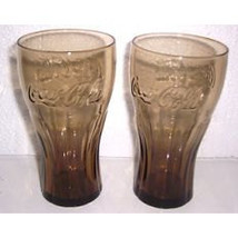 LIBBEY Coca-Cola McDonald (2) Brown Tall Collectible Tumbler Glass - £18.07 GBP