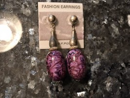 Vintage Beaded Dangle Pierced Earrings New USA Made - £11.93 GBP