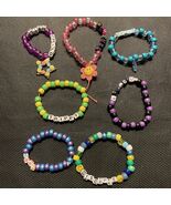 Homemade Bead Bracelets x7 Multi Color Multi Phrased 3 With Charms - €8,56 EUR