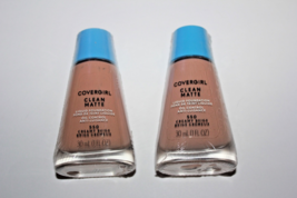 LOT OF 2 Covergirl Clean Matte Liquid Foundation Makeup #550 CREAMY BEIG... - $353.97 MXN