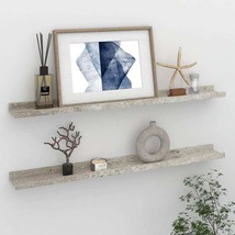  Wall Shelf Set of 2 Concrete Gray MDF 31.5 x 3.5 x 1.2 in - $78.49