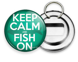 Keep Calm And Fish On Funny Fishing Quote Beer Soda Bottle Opener Key Ring Gift - £11.99 GBP