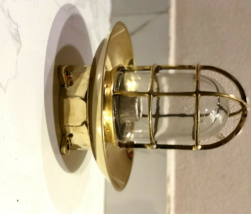 Antique Nautical Gifts Brass Bulkhead Outdoor Light Fixture with Rain Cap Lot 10 - $1,354.33