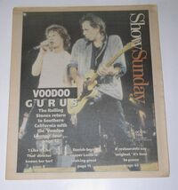 The Rollin Stones Show Newspaper Supplement Vintage 1994 Cover Concert P... - $24.99
