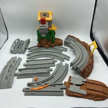 14 Fisher Price GeoTrax Train Tracks Gray Switch Straight Curved Dump St... - £13.43 GBP