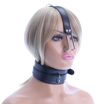 LEATHER COLLAR WITH NOSE HOOK - £21.13 GBP