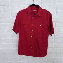 Vintage Case IH Pearl Snap Button Up Shirt Red Mens Medium  - £13.81 GBP