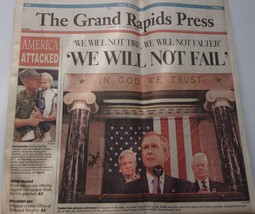 Vintage The Grand Rapids Press MI George Bush &quot;We Will Not Fail&quot; Sept 21, 2001 - £3.91 GBP