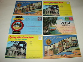 6 1950-60s Indiana Souvenir Postcard Folder Photo Sets - £14.14 GBP
