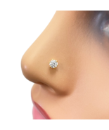 22ct Yellow Gold Six Claw Prong Small Nose Stud/Pin 4mm Length - $126.87 CAD