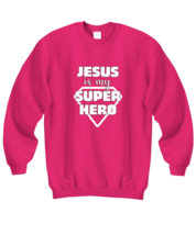 Religious Sweatshirt Jesus Is My Super Hero Heliconia-SS  - £21.67 GBP