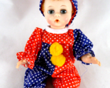 Vintage Madame ALexander LITTLE GENIUS 7&quot; Doll in clown outfit drink wet - $28.40