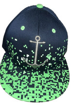 Blue &amp; Green Anchor Hat Carbon Elements Snapback Baseball Cap - £7.52 GBP