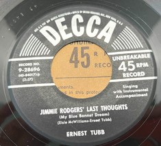 Ernest Tubb Jimmie Rodgers Last Thoughts 45 Country Vinyl Record Decca 9-28696 - £7.82 GBP