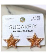 SUGARFIX By BAUBLEBAR Sparkly Rose Gold Star Studded Earrings New - $9.80