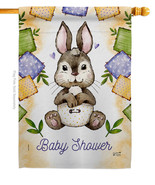 Bunny Baby Shower House Flag New Born 28 x40 Double-Sided Banner - £29.20 GBP