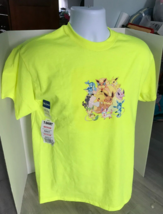 Yellow Pokemon 2 Tone t-shirt NWT Size M Adult Pickachu, Eevee WOW Design 2 - £11.90 GBP