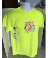 Yellow Pokemon 2 Tone t-shirt NWT Size M Adult Pickachu, Eevee WOW Design 2 - £11.62 GBP
