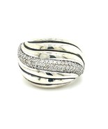 David Yurman Authentic Estate Diamond Sculpted Cable Ring 7.75 Silver DY210 - £920.16 GBP
