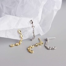 Luxe Chic: 925 Sterling Silver Plain Long Tassel Stud Earrings - £21.94 GBP
