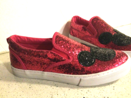 Gap Disney Minnie Mouse Glitter Slip-on Sneaker Shoes Girls Size 4 Hot Pink - £12.02 GBP