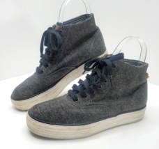 Keds Womens Size 7 Triple Hi Tweed Brushed Black Sneakers Hightop Lace Up Casual - £11.95 GBP