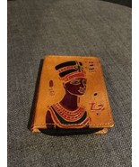 Egyptian Leather Wallet,zipper, Nefrititi on front Ancient Egyptian hier... - $13.52 CAD