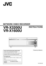 JVC VR-X1600U VR-X3200U Network Video Recorder Owners Instruction Manual Reprint - £17.71 GBP