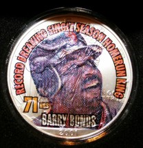 BARRY BONDS 2001 American Silver Eagle Dollar 1 oz U.S. Colorized Coin 71 HRS - £47.96 GBP