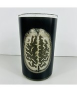 Brain Scan Candle 6&quot; Glass Container Black Image Halloween Spooky Decor ... - $18.80