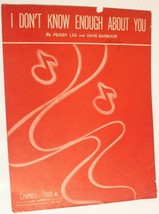 Vintage I Don&#39;t Know Enough About You Sheet Music 1946 - $4.94