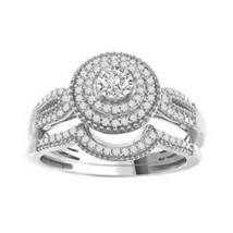 Authenticity Guarantee 
Diamond Bridal Wedding Ring Set 10k White Gold 1/3cttw - $539.55