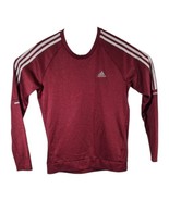 Adidas Sweatshirt Womens Medium Red Heather Burgundy Pullover Run Gym Cl... - $32.67