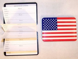 24 AMERICAN FLAG MAGNETIC ADDRESS BOOK novelty usa phone name organizer ... - $9.49