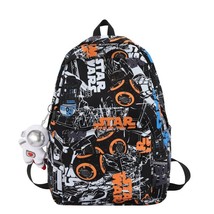 ATTRA-YO Graffiti Canvas Backpack Students School Bag Teenage Girls Boys Backpa  - £119.90 GBP