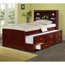 Landon Full Captains Bed with Bookcase Headboard withTwin and Full Mattress - £1,016.15 GBP