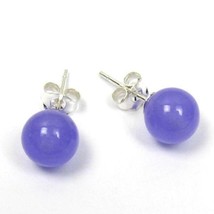 Genuine Lavender Jade 925 Sterling Silver Earring Studs  - £13.10 GBP