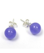 Genuine Lavender Jade 925 Sterling Silver Earring Studs  - £13.10 GBP