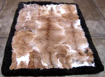 Soft baby alpaca fur carpet with a black boarder, 90 x 60 cm/ 2&#39;95 x 1&#39;9... - $203.00
