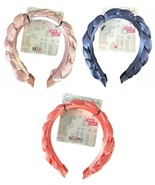 Lot of 3 Scunci Real Style Trend Alert! Satin Braided Headband - Pink, Navy - $14.84