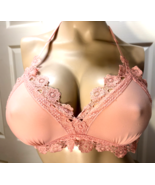 No Boundaries Peach Lace Large 36C Bralette Unlined Wire Free Bra - $184.45 MXN