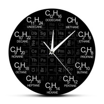 Periodic Table of Elements Chemistry Wall Clock Chemical Formulas As Time Number - £31.76 GBP